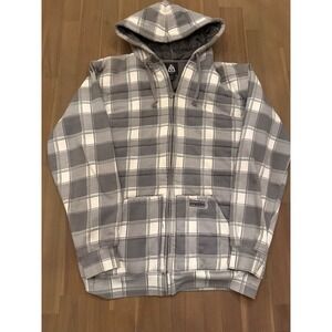Matix Mens Plaid Zip Up Hooded Flannel Lined Jacket Size XL